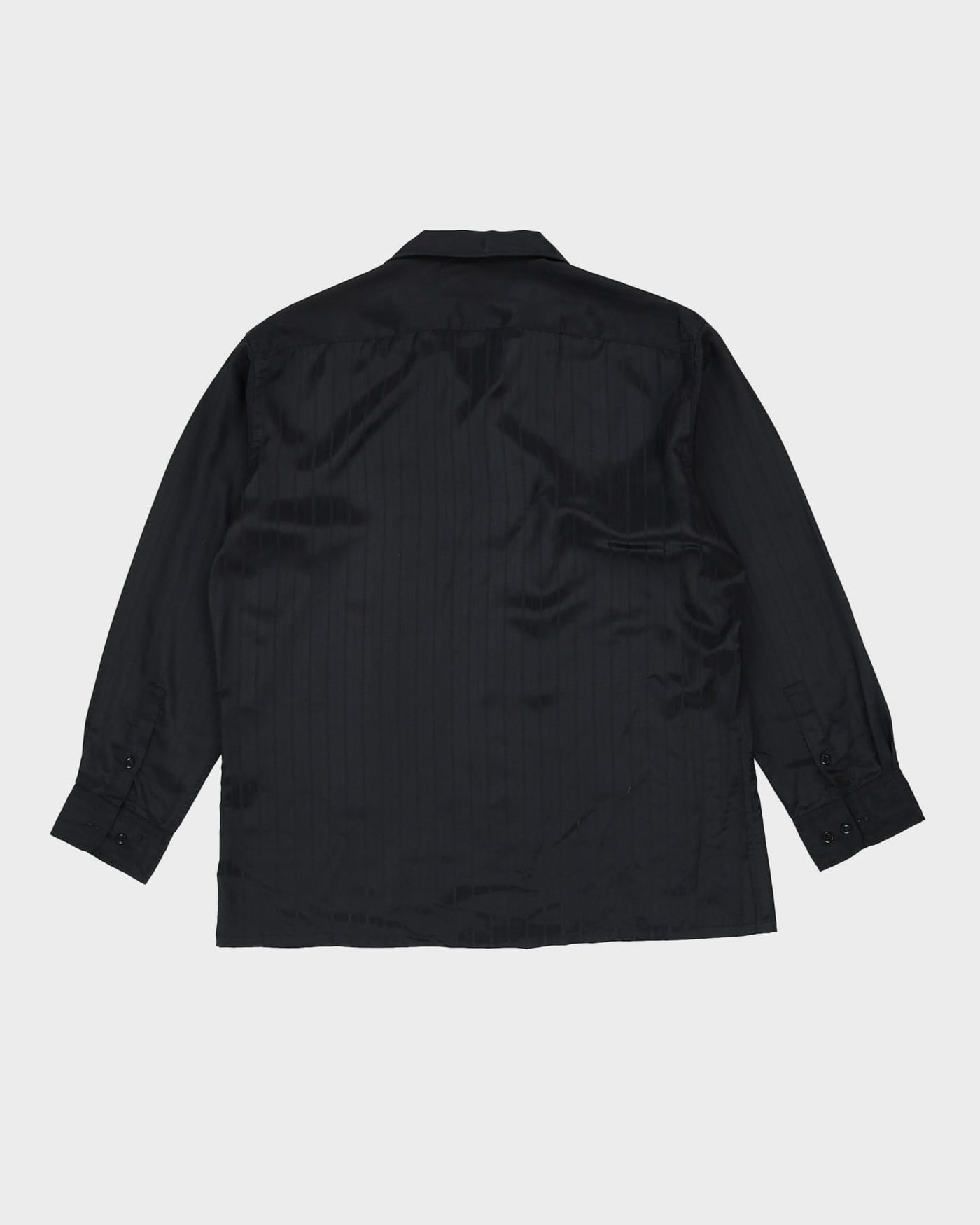 90s Oleg Cassini Black Patterned Long-Sleeve Button Up Shirt - XL