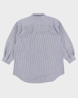 Woolrich Blue / White Pinstripe Work Shirt - L