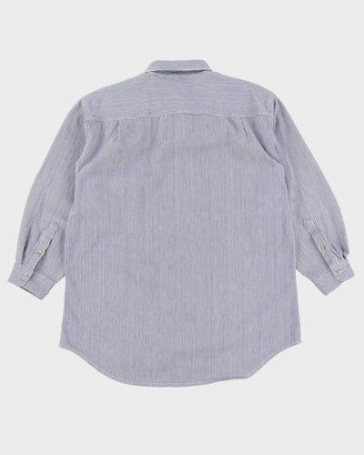 Woolrich Blue / White Pinstripe Work Shirt - L
