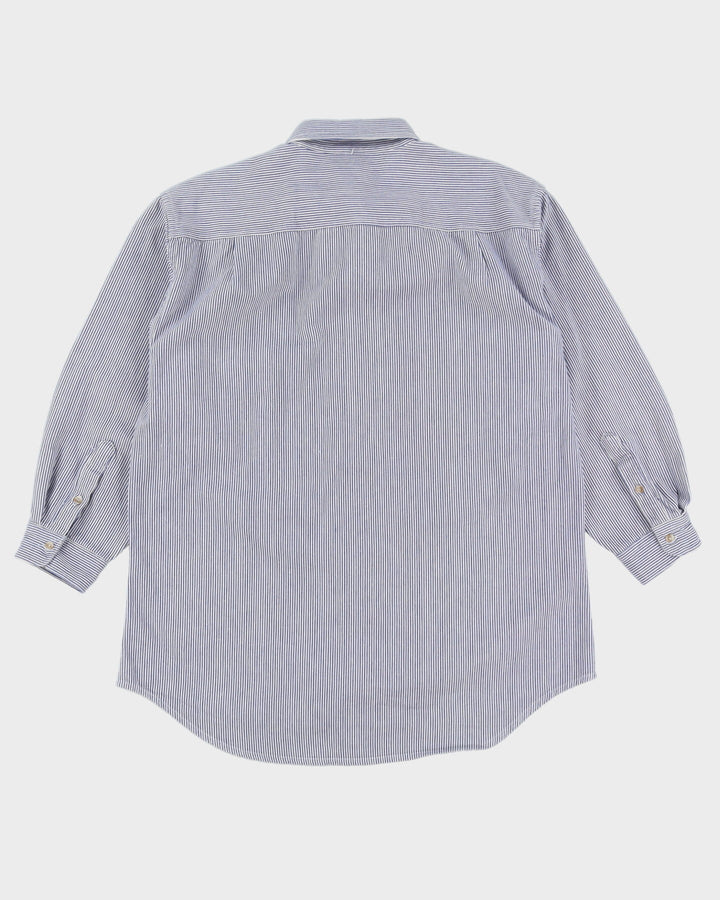 Woolrich Blue / White Pinstripe Work Shirt - L