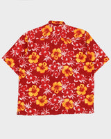 Vintage 90s O'Neill Red Floral Patterned Hawaiian Shirt - XL / XXL