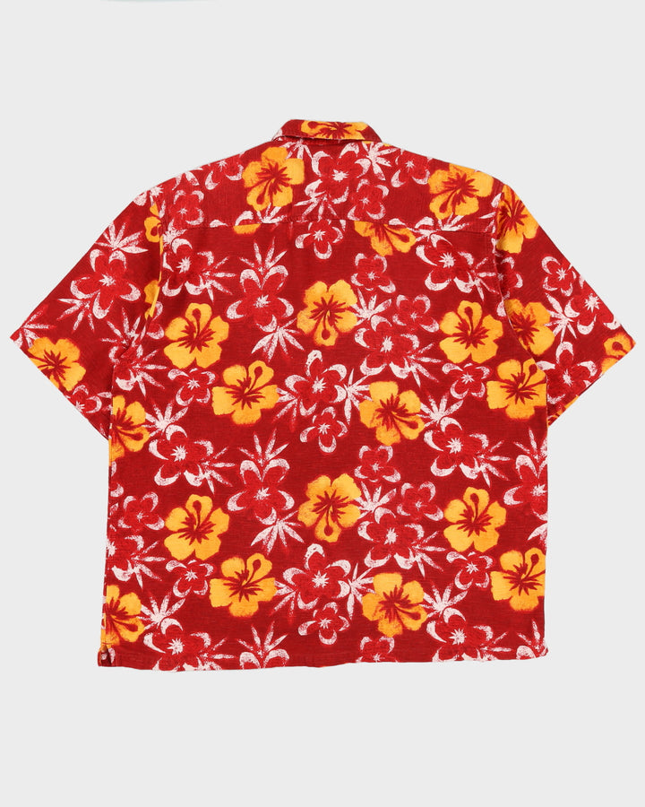 Vintage 90s O'Neill Red Floral Patterned Hawaiian Shirt - XL / XXL