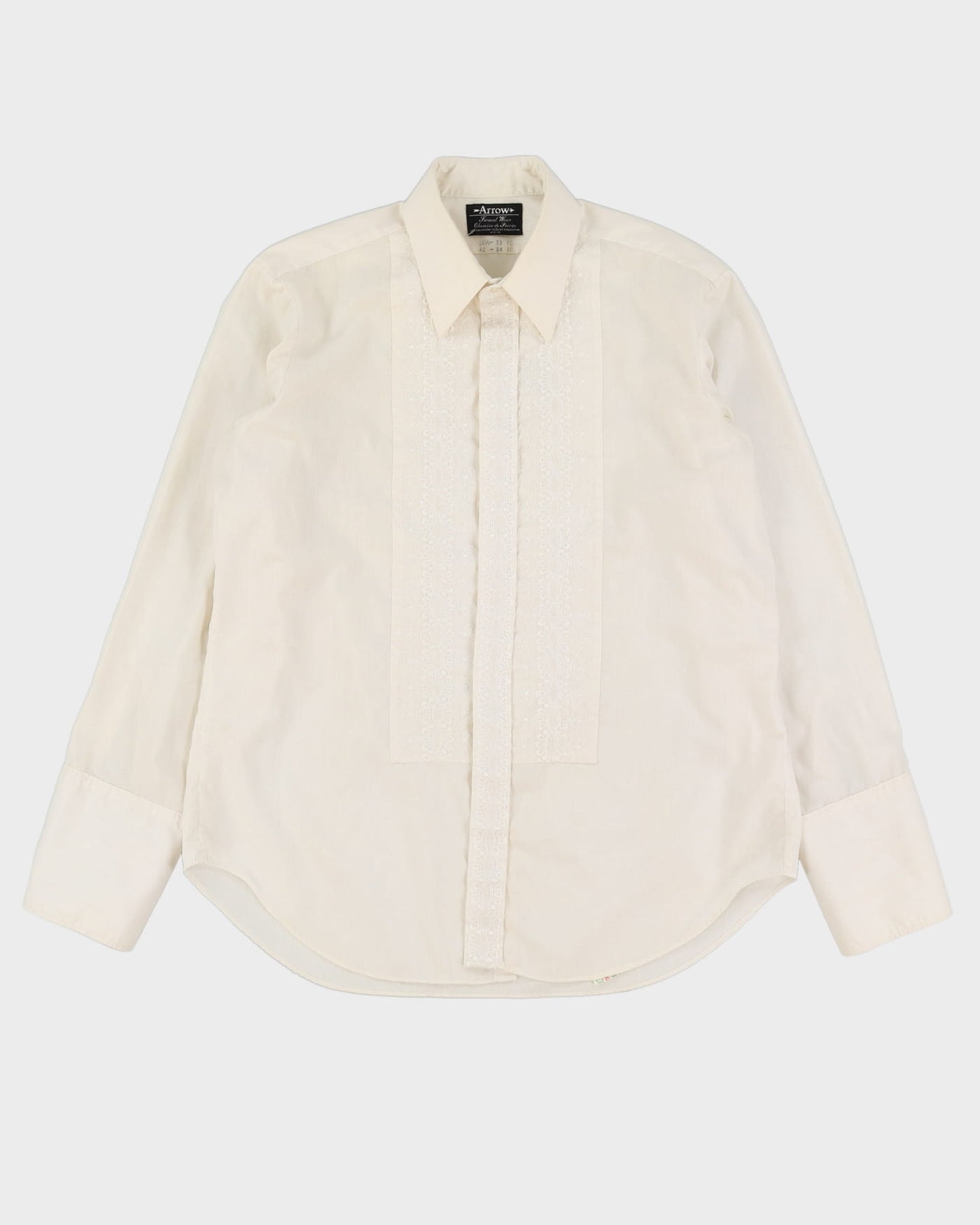 Vintage 70s Arrow White Long-Sleeve Shirt - XL