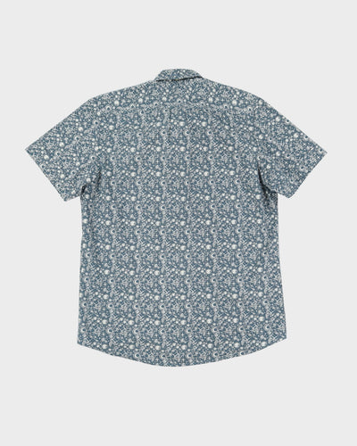 Vintage 90s Kennington Blue Patterned Short-Sleeve Shirt - L