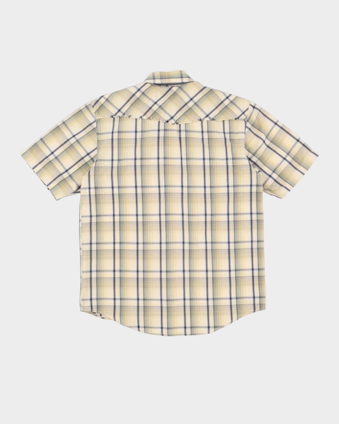 Vintage 90s Levi's Beige Check Patterned Short-Sleeve Western Shirt - S