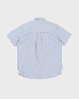 Vintage Stussy Blue / White Stripe Patterned Short-Sleeve Shirt - M
