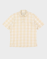 Vintage 90s Calvin Klein Beige Patterned Short-Sleeve Shirt - XL