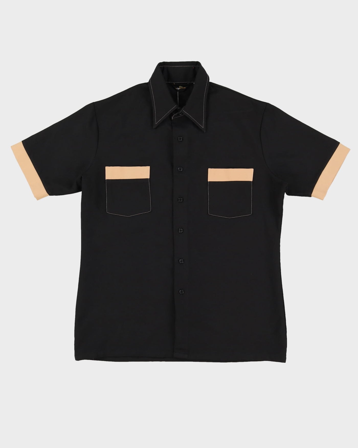 Vintage 70s Lancer Black Short-Sleeve Work Shirt - L
