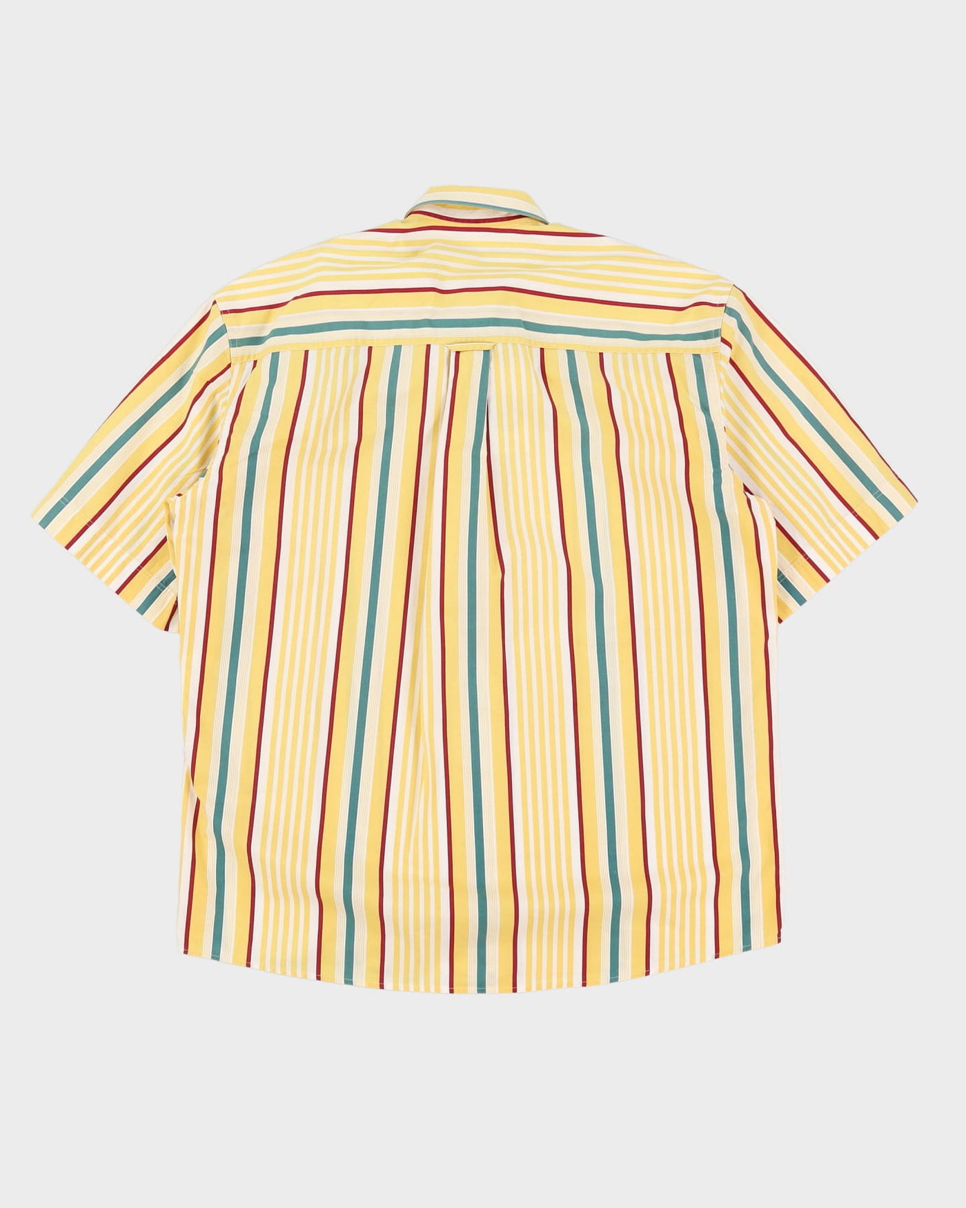 Vintage 80s Melka Casual Yellow Striped Short-Sleeve Patterned Shirt - XL
