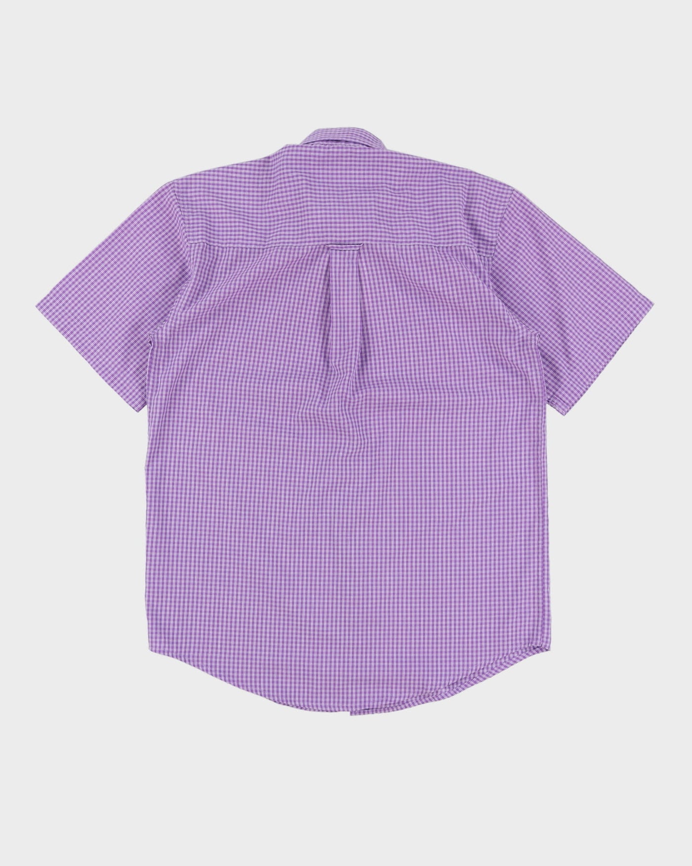 Vintage 90s Wrangler Purple Check Patterned Short-Sleeve Oversized Shirt - S