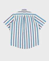 Vintage 90s Yves Saint Laurent YSL White / Blue Short-Sleeve Shirt - M