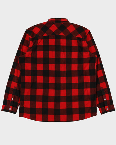 00s Eddie Bauer Red / Black Check Patterned Flannel Shirt - XXL