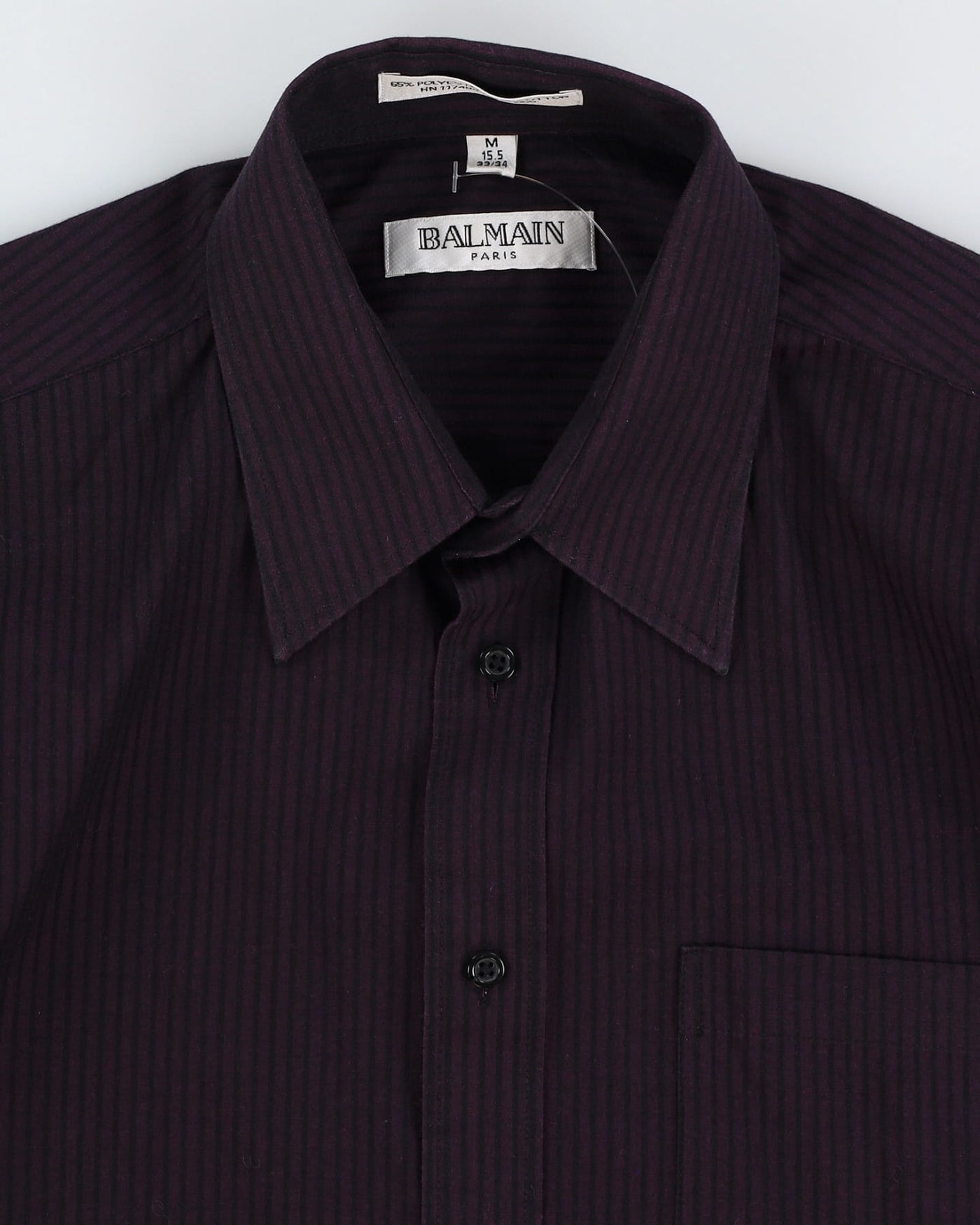 00s Balmain Purple / Black Striped Long Sleeve Button Up Shirt - M