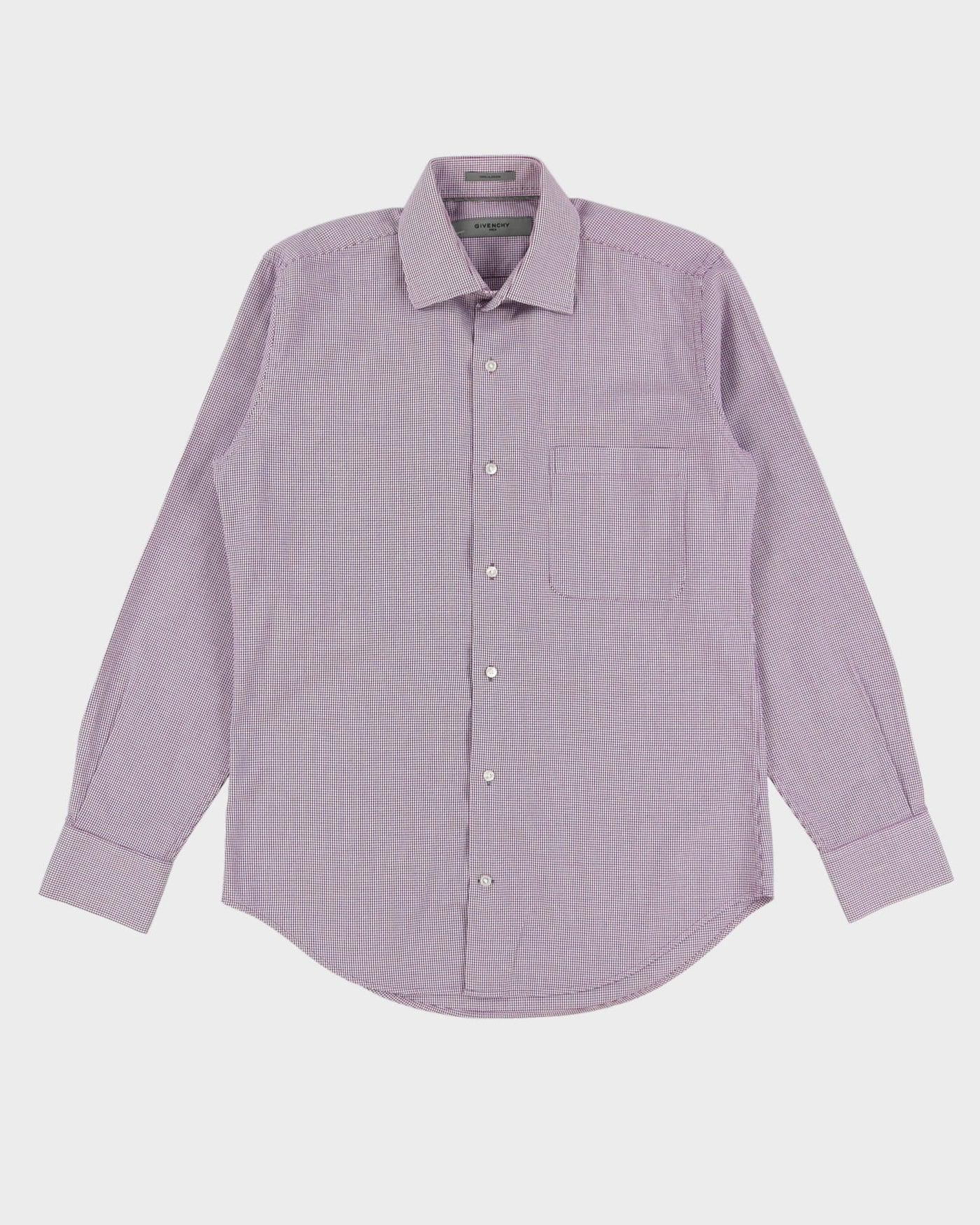 00s Givenchy Purple Patterned Long Sleeve Button Up Shirt - M