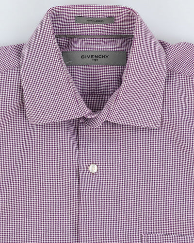 00s Givenchy Purple Patterned Long Sleeve Button Up Shirt - M