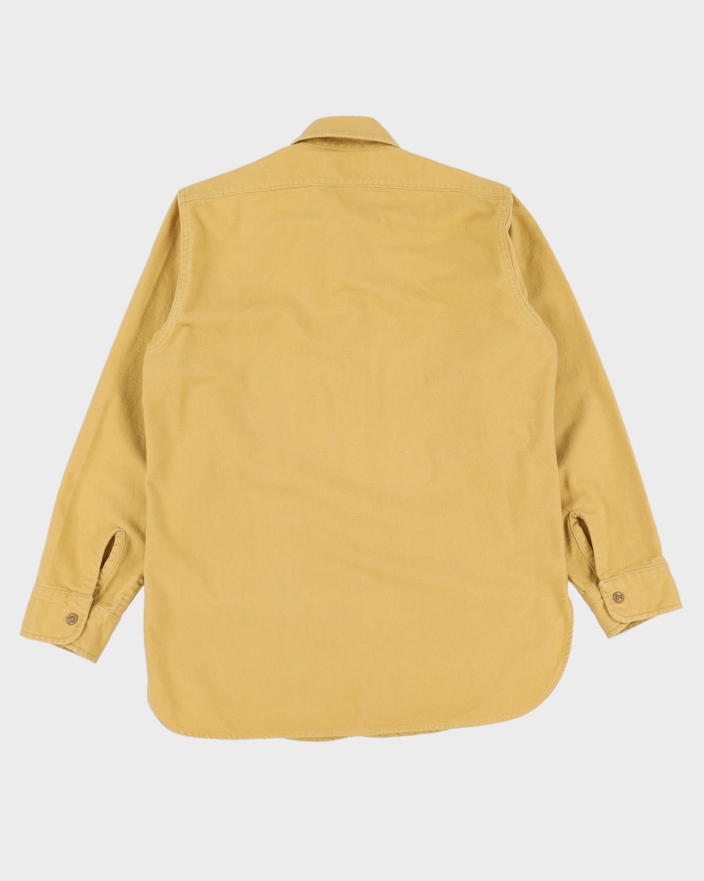 Vintage 90s Eddie Bauer Mustard Yellow Long Sleeve Button Up Work Shirt - M / L