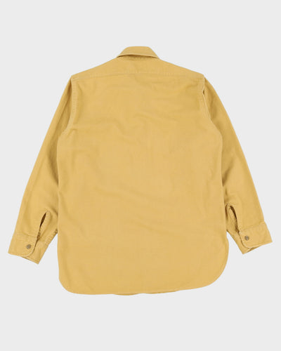 Vintage 90s Eddie Bauer Mustard Yellow Long Sleeve Button Up Work Shirt - M / L