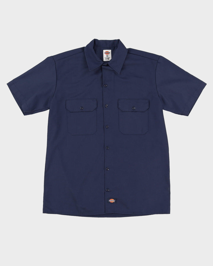 Vintage Dickies Blue Short-Sleeve Button Up Work Shirt - M