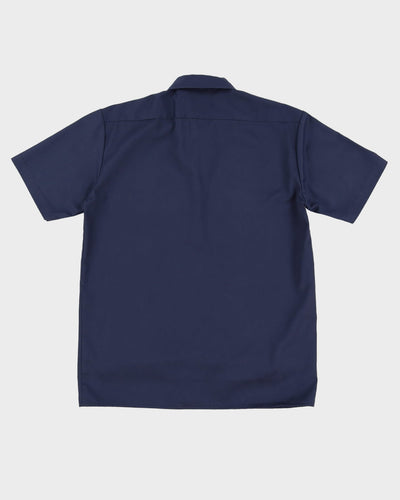 Vintage Dickies Blue Short-Sleeve Button Up Work Shirt - M