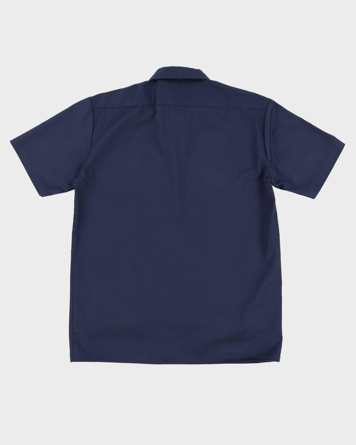 Vintage Dickies Blue Short-Sleeve Button Up Work Shirt - M