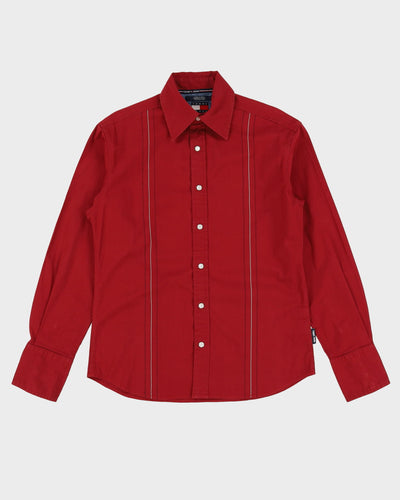 Vintage 90s Tommy Hilfiger Red Western Button Up Shirt - S