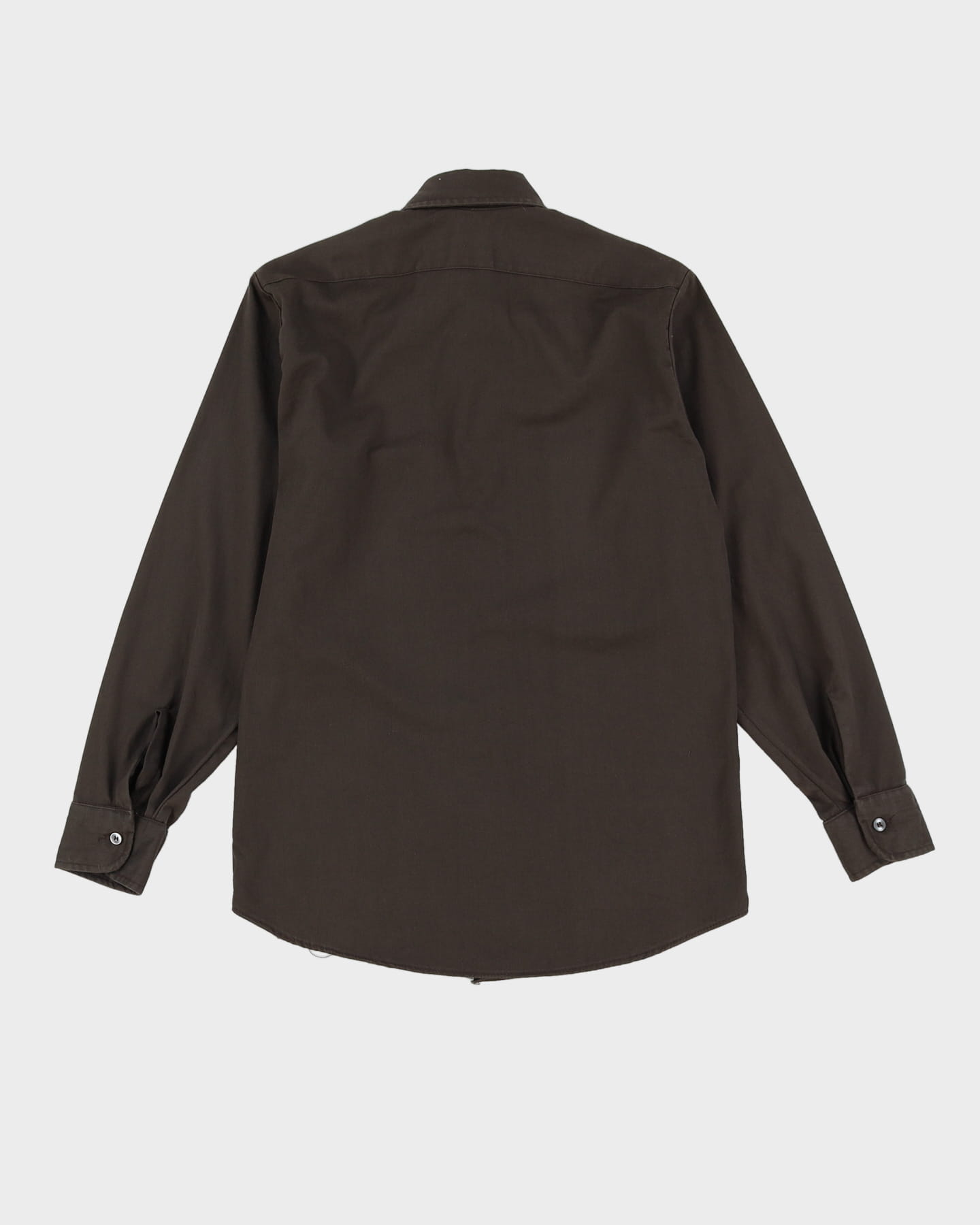 Vintage 80s Sears Brown Button Up Work Shirt - S