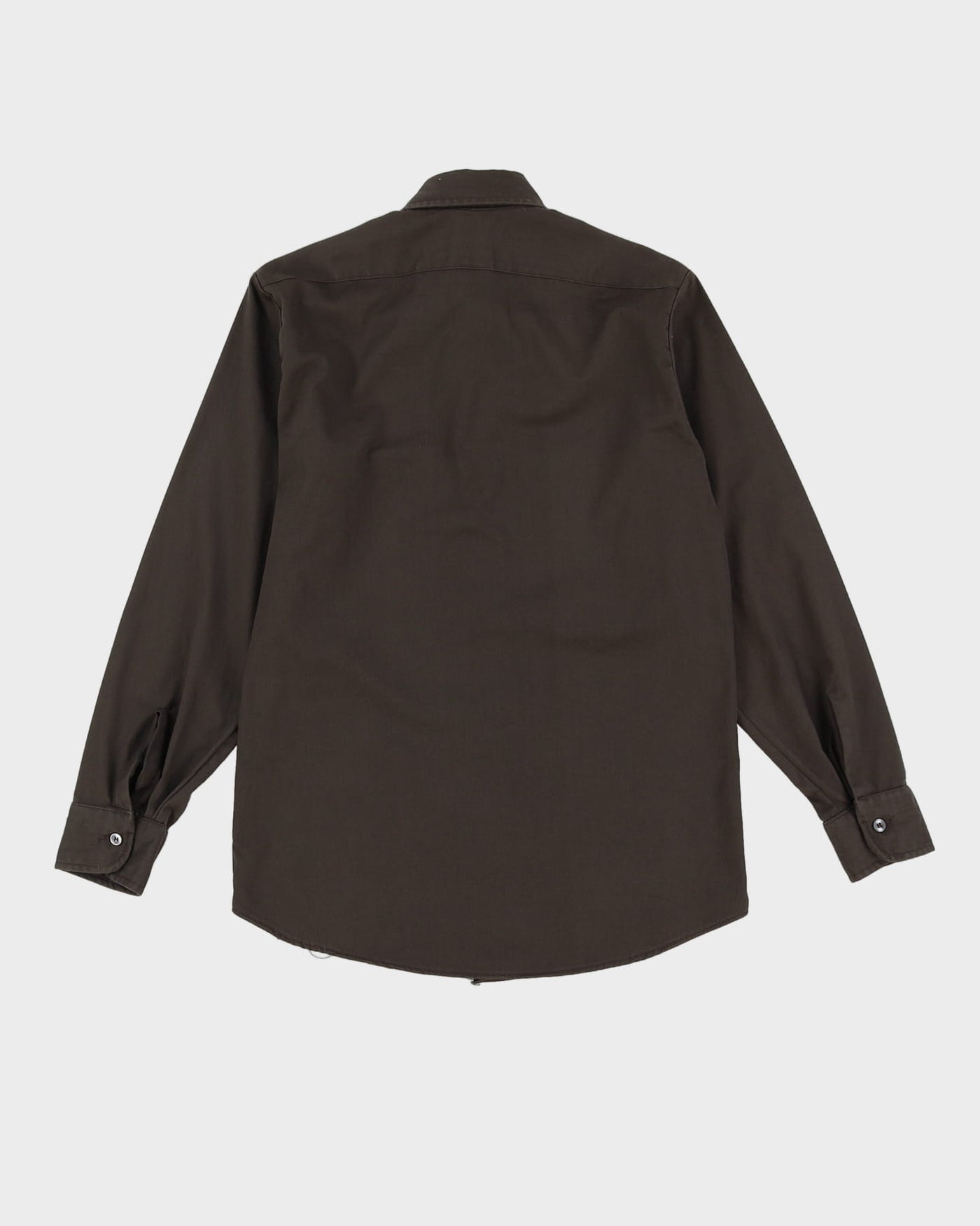 Vintage 80s Sears Brown Button Up Work Shirt - S