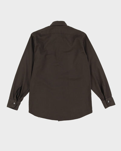Vintage 80s Sears Brown Button Up Work Shirt - S