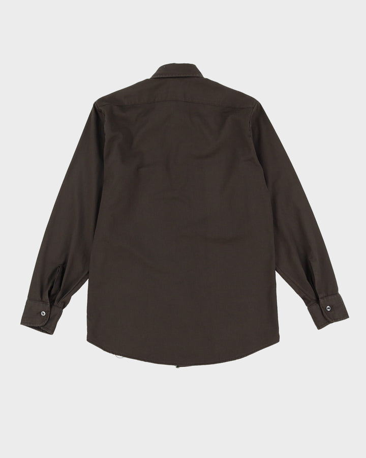 Vintage 80s Sears Brown Button Up Work Shirt - S