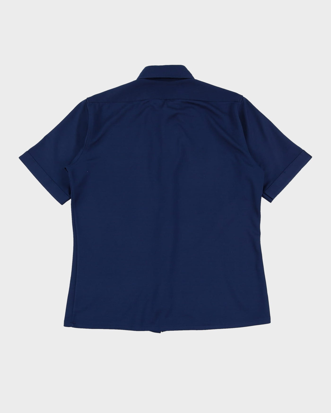 Vintage 70s JC Penney Navy Short-Sleeve Work Shirt - XL