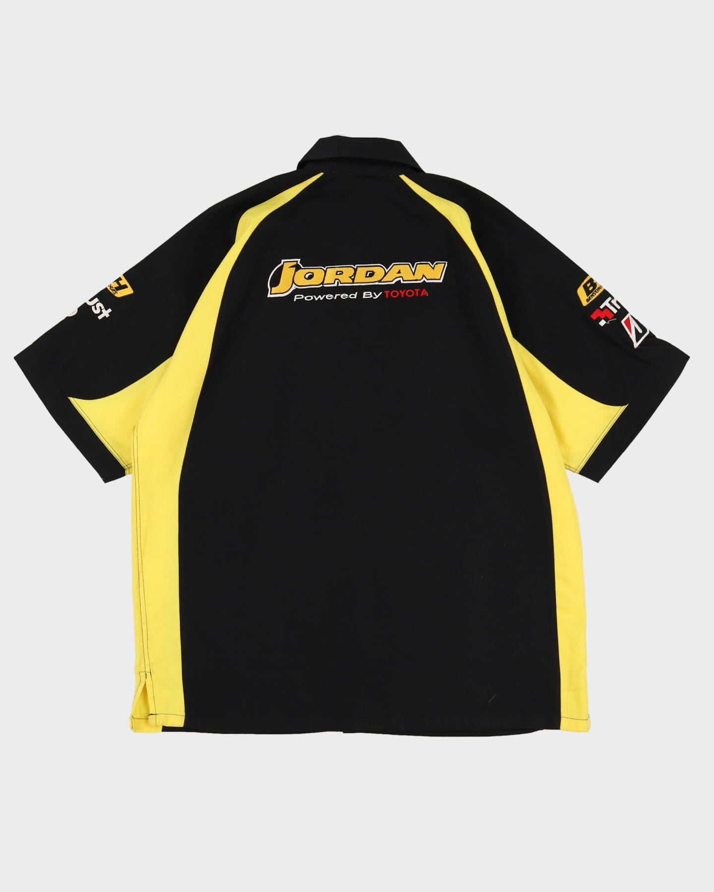 Vintage 90s Deadstock With Tags Jordan Racing F1 Black / Yellow Short Sleeve Shirt - XL