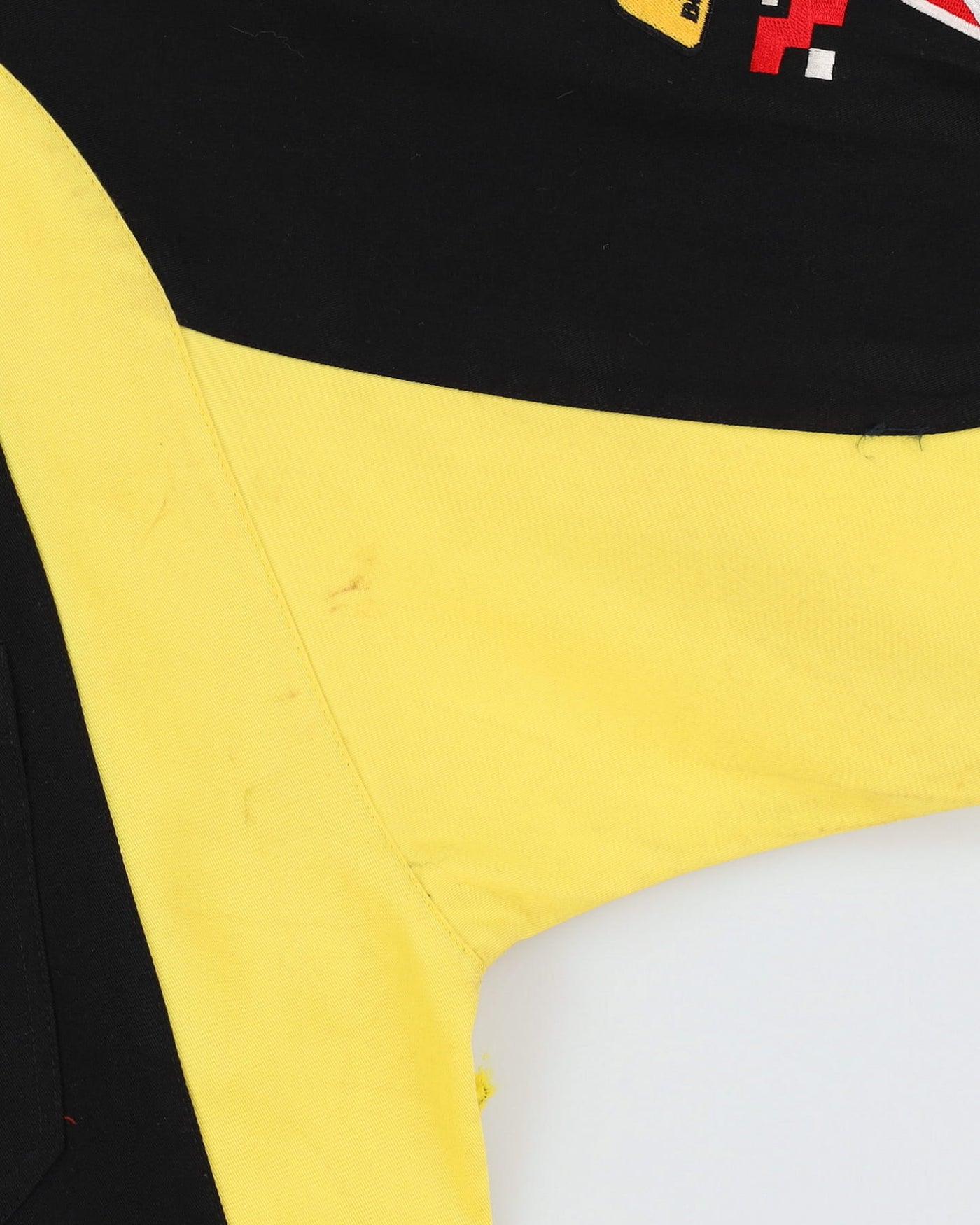 Vintage 90s Deadstock With Tags Jordan Racing F1 Black / Yellow Short Sleeve Shirt - XL
