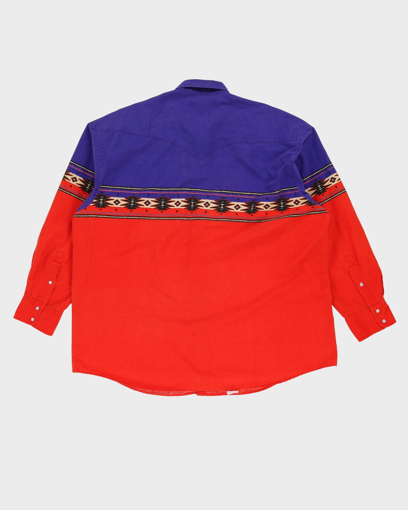 Vintage 90s Ash Creek Purple / Red Western Button Up Long Sleeve Shirt - XXL