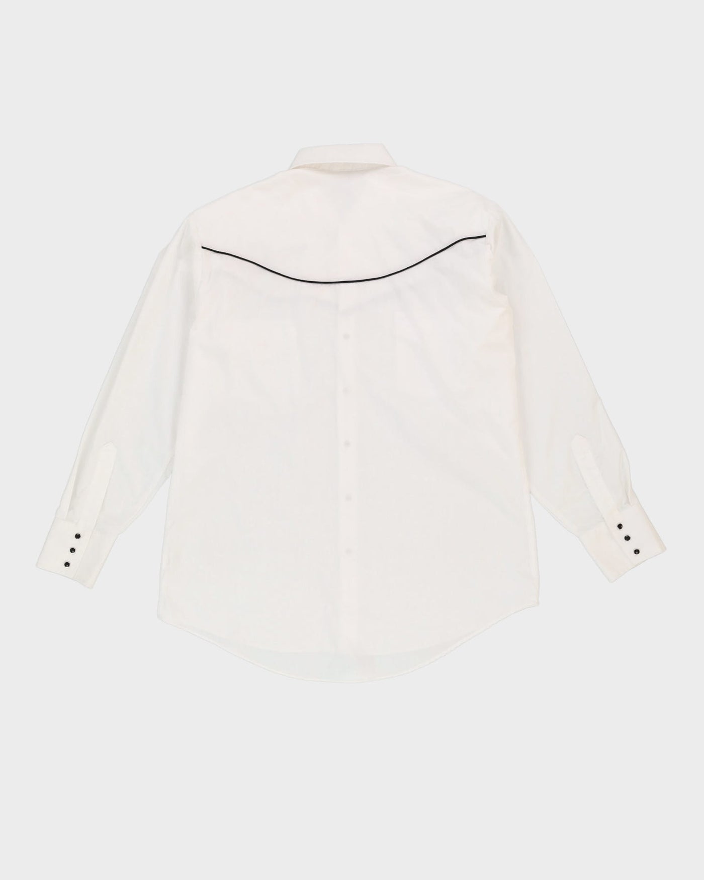 Vintage 90s Ely Cattleman White Western Button Up Long Sleeve Shirt - L