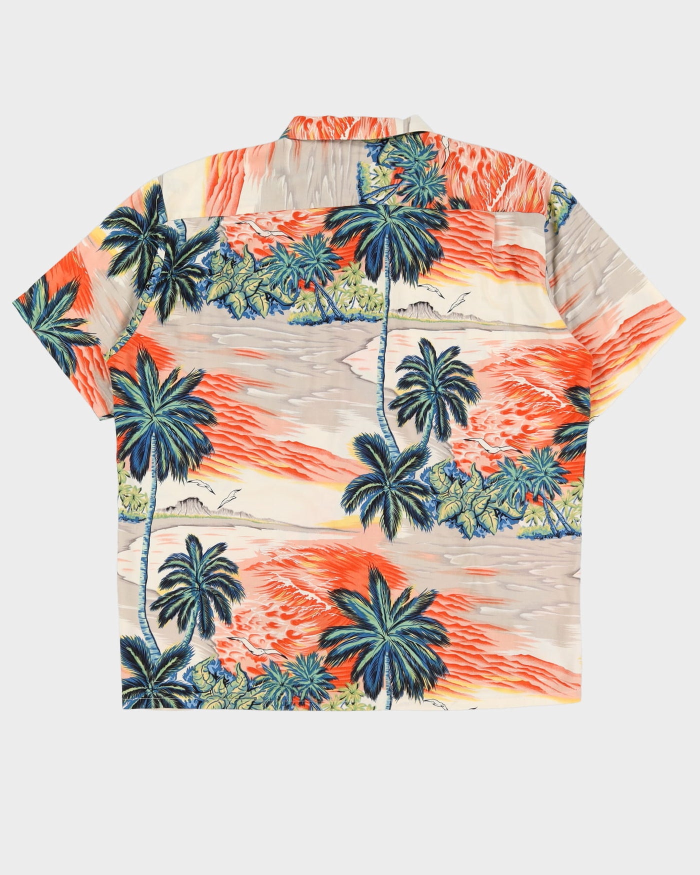 Vintage 90s Pineapple Connection Orange / Grey Hawaiian Shirt - XL