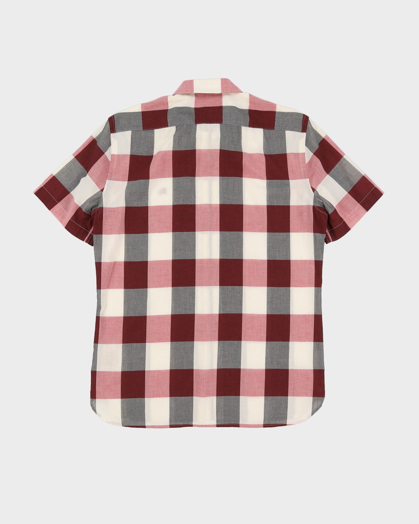 Burberry Pink / Purple Check Patterned Short Sleeve Shirt - M