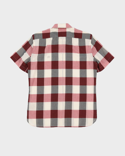 Burberry Pink / Purple Check Patterned Short Sleeve Shirt - M