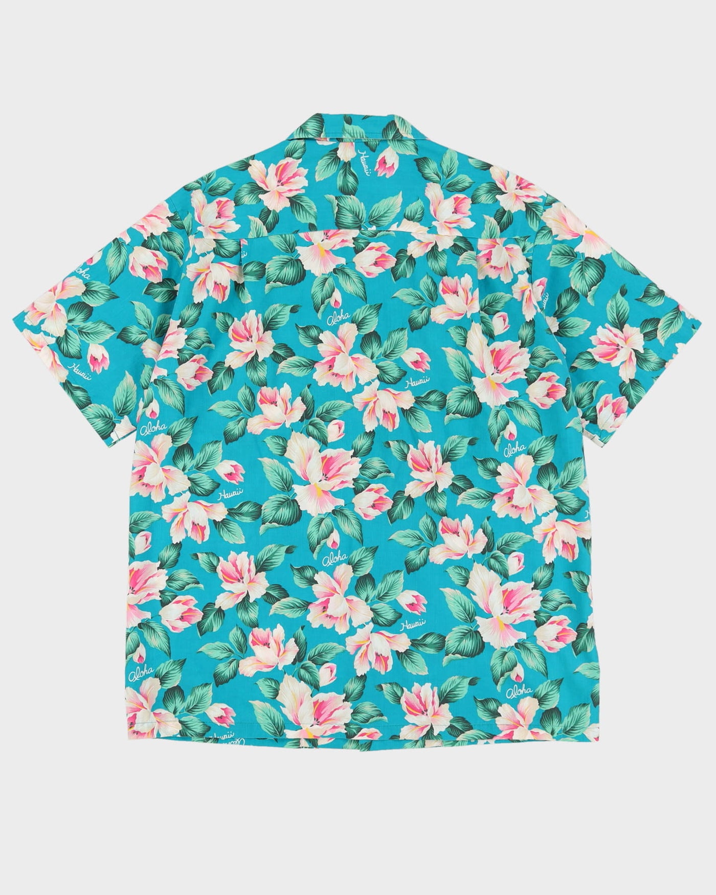 Green Floral Patterned Hawaiian Shirt - L