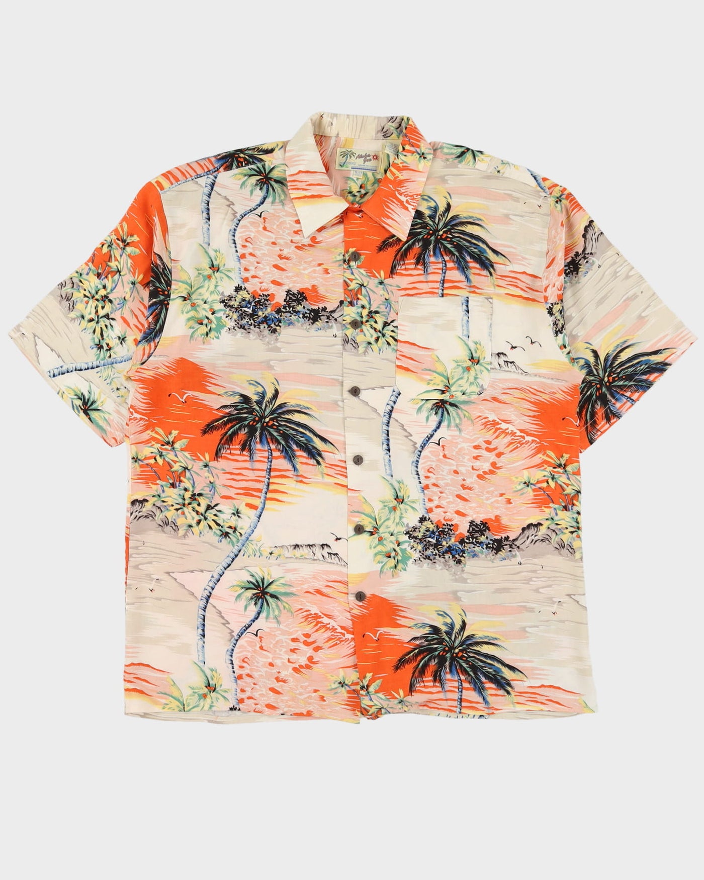 Orange Island Patterned Hawaiian Shirt - XXXL