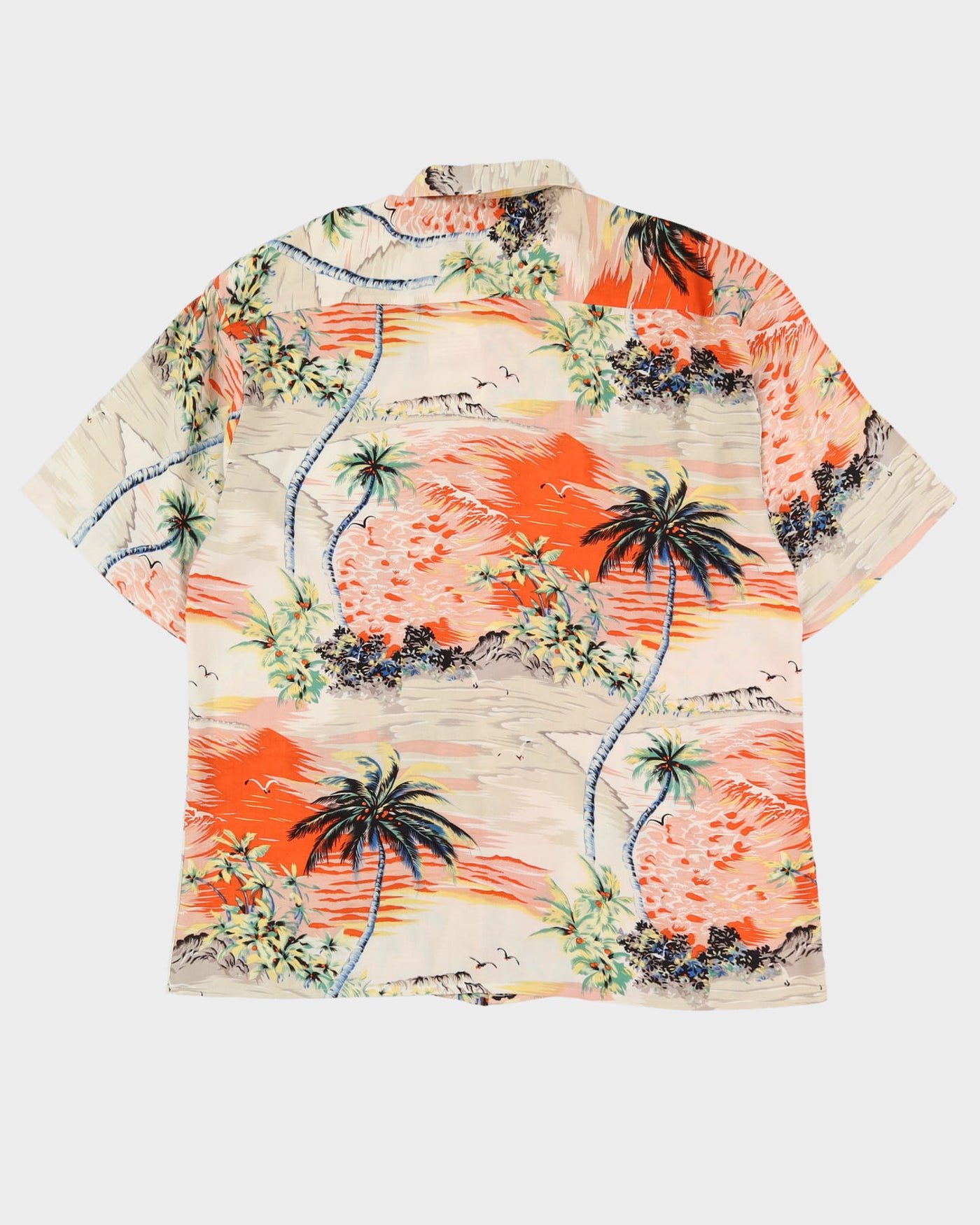 Orange Island Patterned Hawaiian Shirt - XXXL