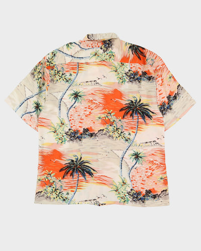 Orange Island Patterned Hawaiian Shirt - XXXL