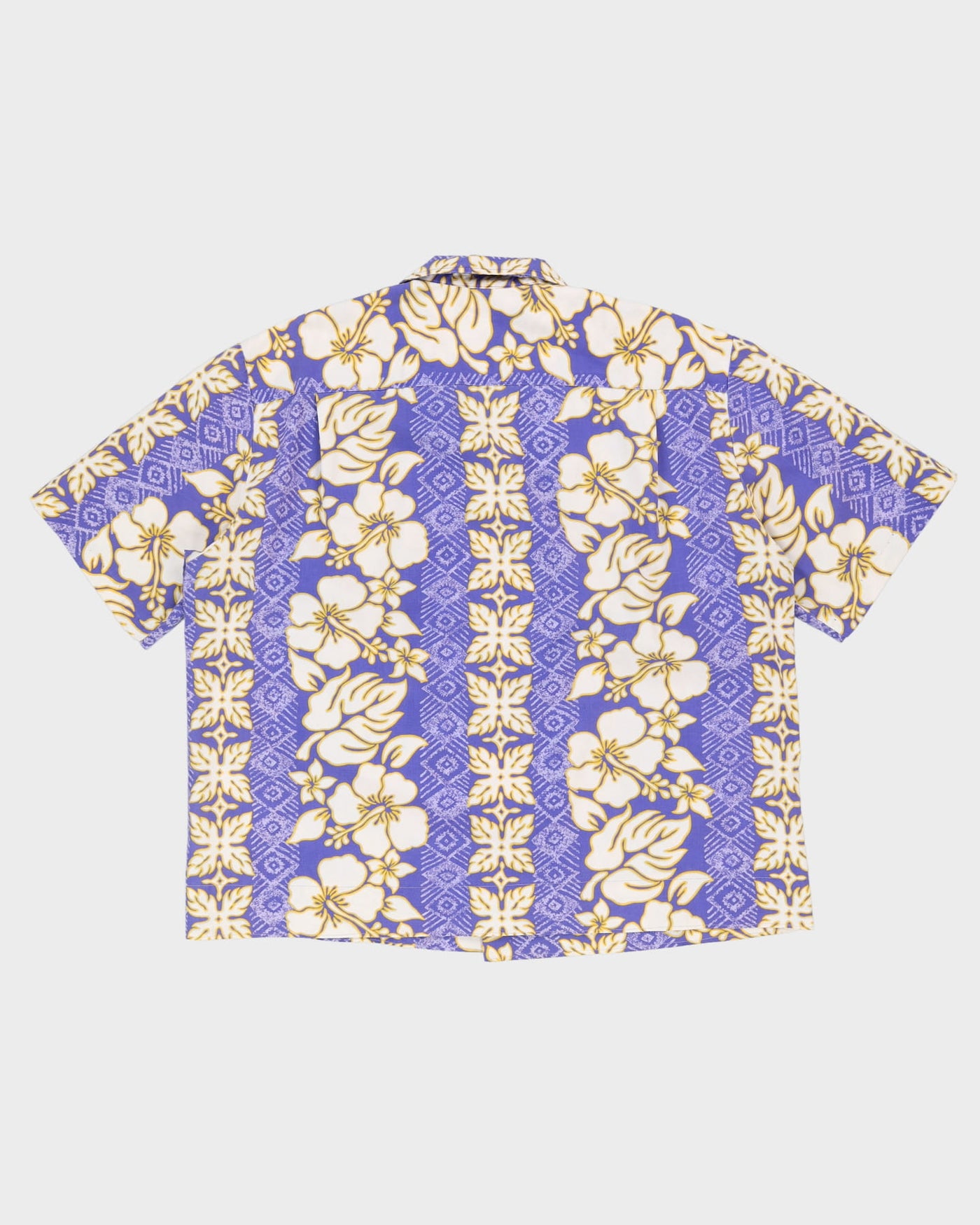 Vintage 1980s Lilac Patterned Hawaiian Shirt - XXL