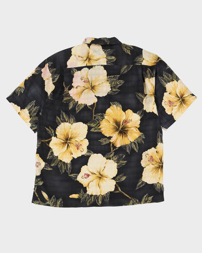 Tommy Bahama Grey Patterned Hawaiian Shirt - XL