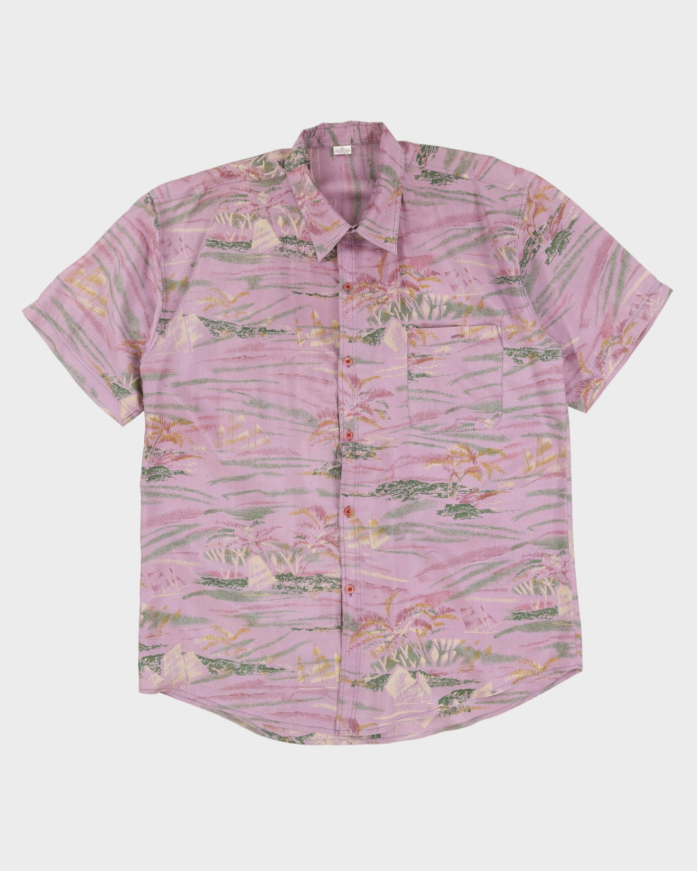 Lilac Silk Patterned Shirt - XL
