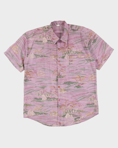Lilac Silk Patterned Shirt - XL