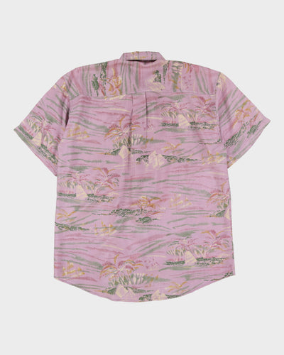 Lilac Silk Patterned Shirt - XL