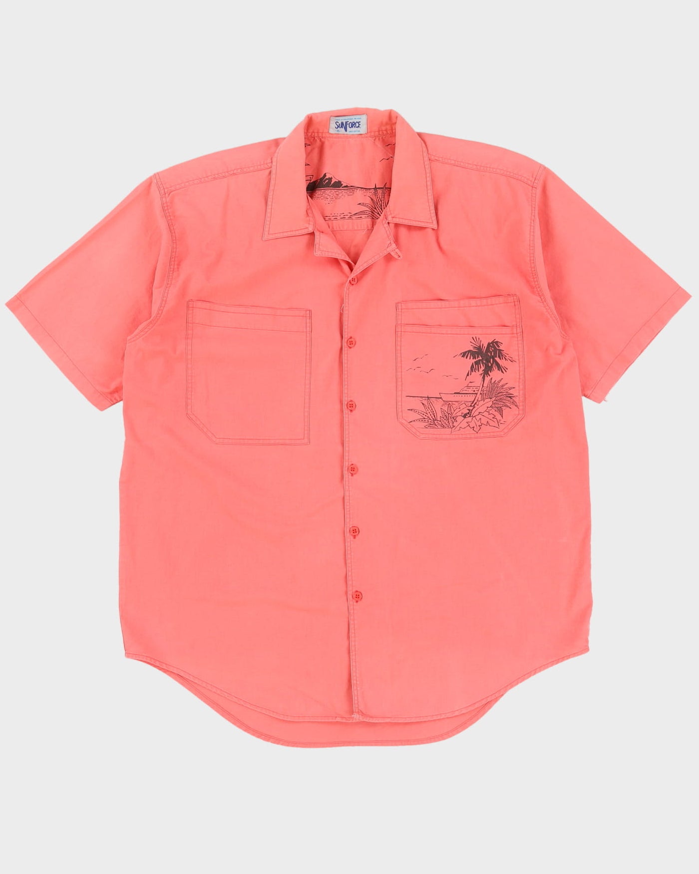 Pink With Boat Back Print Shirt - XXL