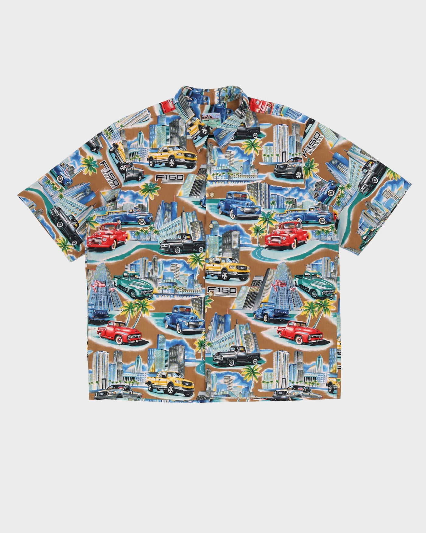 Blue Cars Pattern Shirt - XXL