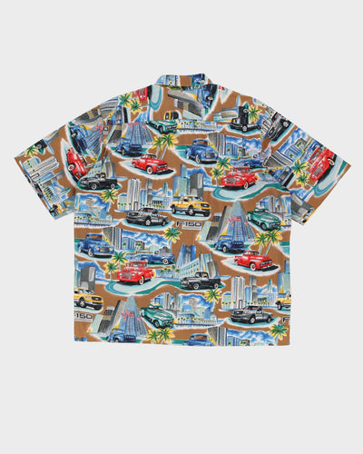 Blue Cars Pattern Shirt - XXL