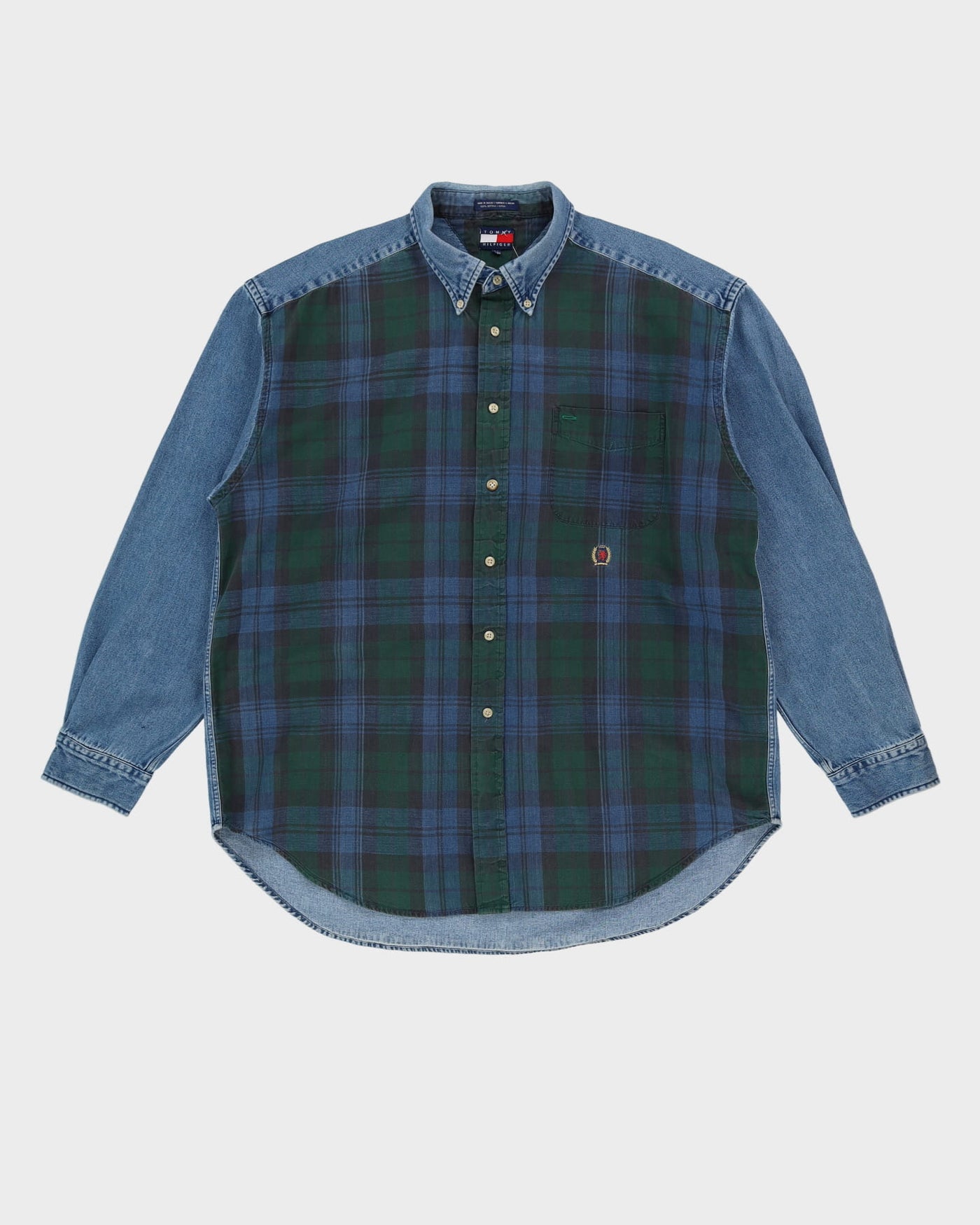 Tommy Hilfiger Blue Checked Denim Shirt - XXXL